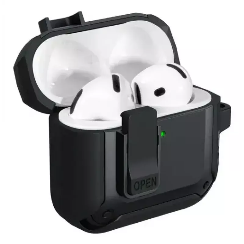 Ochranné puzdro pre AirPods 4 LAUT ZENTRY — polykarbonát + TPU, čierna