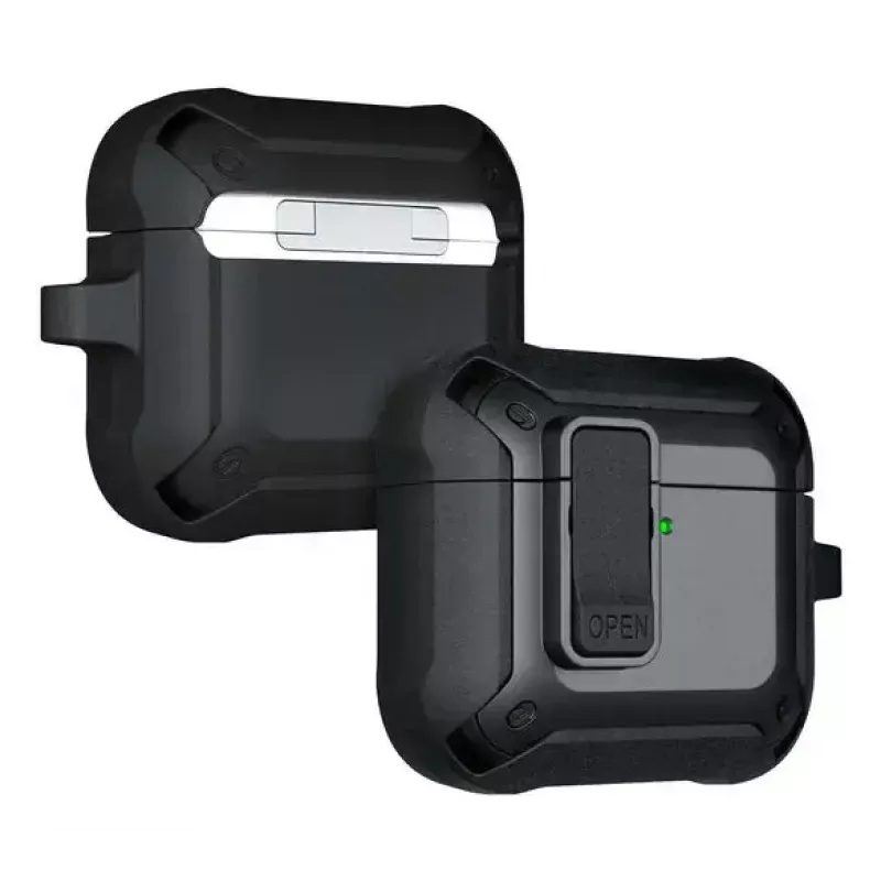 Ochranné puzdro pre AirPods 4 LAUT ZENTRY — polykarbonát + TPU, čierna