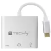 Techly IADAP USB31-HDMIPTY dokovacia stanica na notebook/port replikátor káblový USB 3.2 Gen 1 (3.1 Gen 1) Type-C strieborná