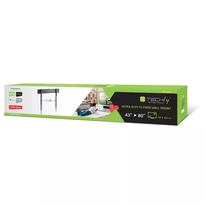 Techly ICA-PLB 736F TV nástenný držiak 2,03 m (80 palcov) čierny