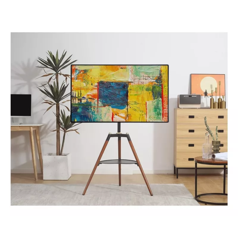 Techly ICA-TR58 TV stojan/podstavec 165,1 cm (65 palcov) čierny, drevo