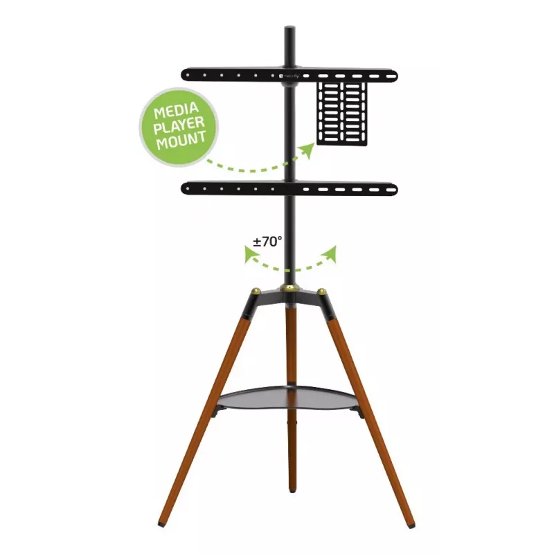 Techly ICA-TR58 TV stojan/podstavec 165,1 cm (65 palcov) čierny, drevo