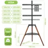 Techly ICA-TR58 TV stojan/podstavec 165,1 cm (65 palcov) čierny, drevo