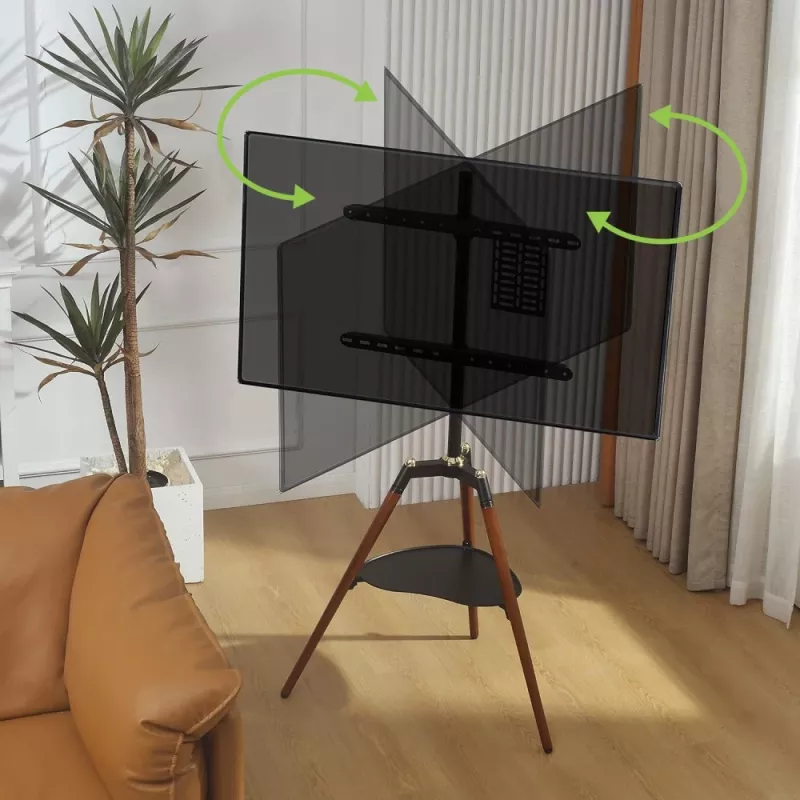 Techly ICA-TR58 TV stojan/podstavec 165,1 cm (65 palcov) čierny, drevo