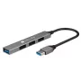 Techly IUSB32-HUB4A-3U2SLS dokovacia stanica pre notebook/port replikátor káblová USB 3.2 Gen 1 (3.1 Gen 1) Type-A sivá
