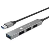 Techly IUSB32-HUB4A-3U2SLS dokovacia stanica pre notebook/port replikátor káblová USB 3.2 Gen 1 (3.1 Gen 1) Type-A sivá