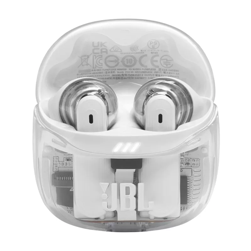 Headset JBL Tune Flex 2 Ghost Edition — True Wireless (TWS) In-Ear, Bluetooth, 20–20000 Hz, biela