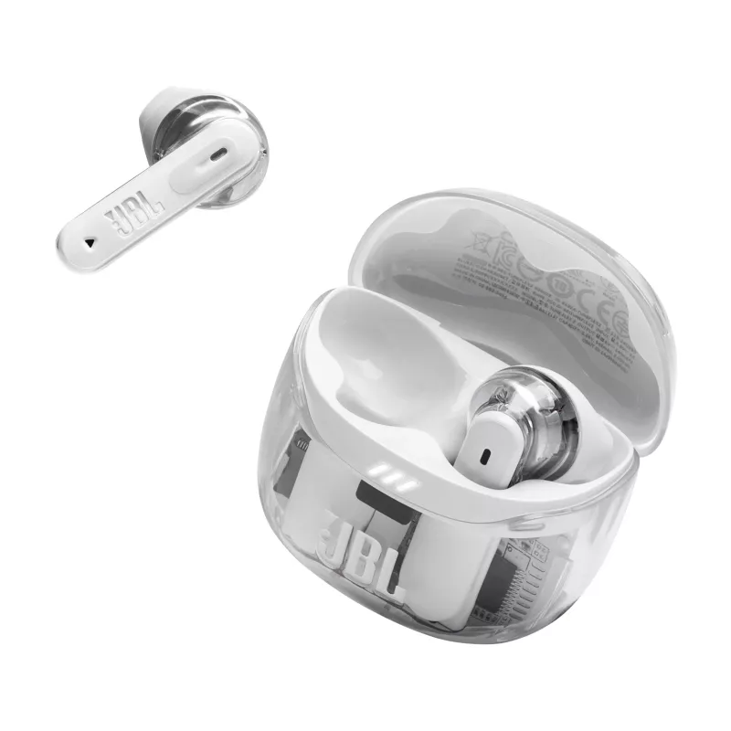 Headset JBL Tune Flex 2 Ghost Edition — True Wireless (TWS) In-Ear, Bluetooth, 20–20000 Hz, biela