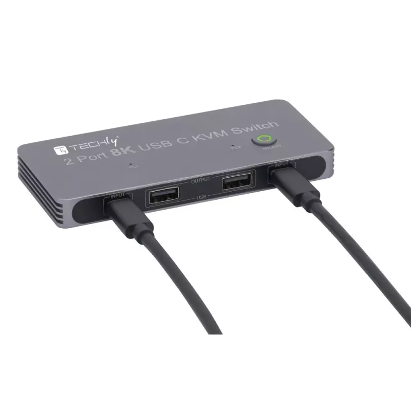 Techly IDATA KVM-DPC8K KVM prepínač sivý