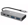 Techly IUSB32C-HUB4AC2 USB-C rozbočovač, 4 porty (2x USB-A, 2x USB-C), USB 3.2, 10 Gbps, strieborný