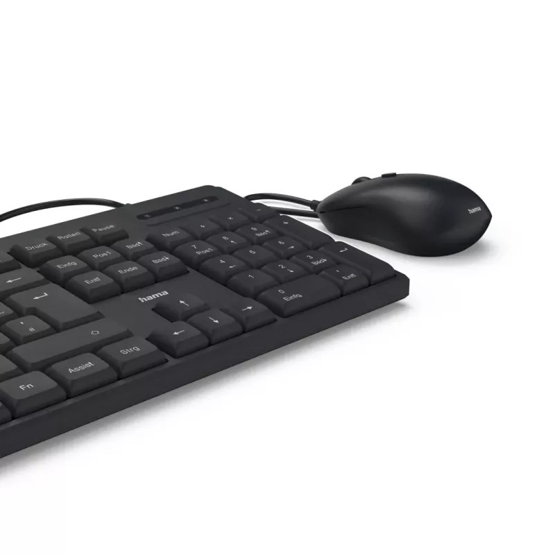 Hama CKM-200 klávesnica myš v balení Home/Office USB QWERTZ nemecká čierna