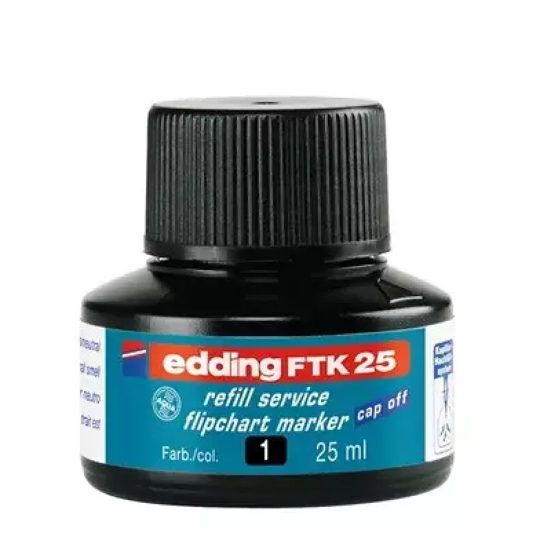 Náplň atramentu pre fixku Edding ED-FTK25-001, čierny atrament, 25 ml, 1 kus