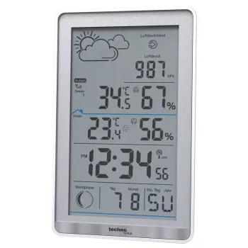 Digitálna meteostanica TechnoLine WS 9218 — biela, vnútorný/vonkajší teplomer, vlhkomerný prístroj, barometer, na batérie