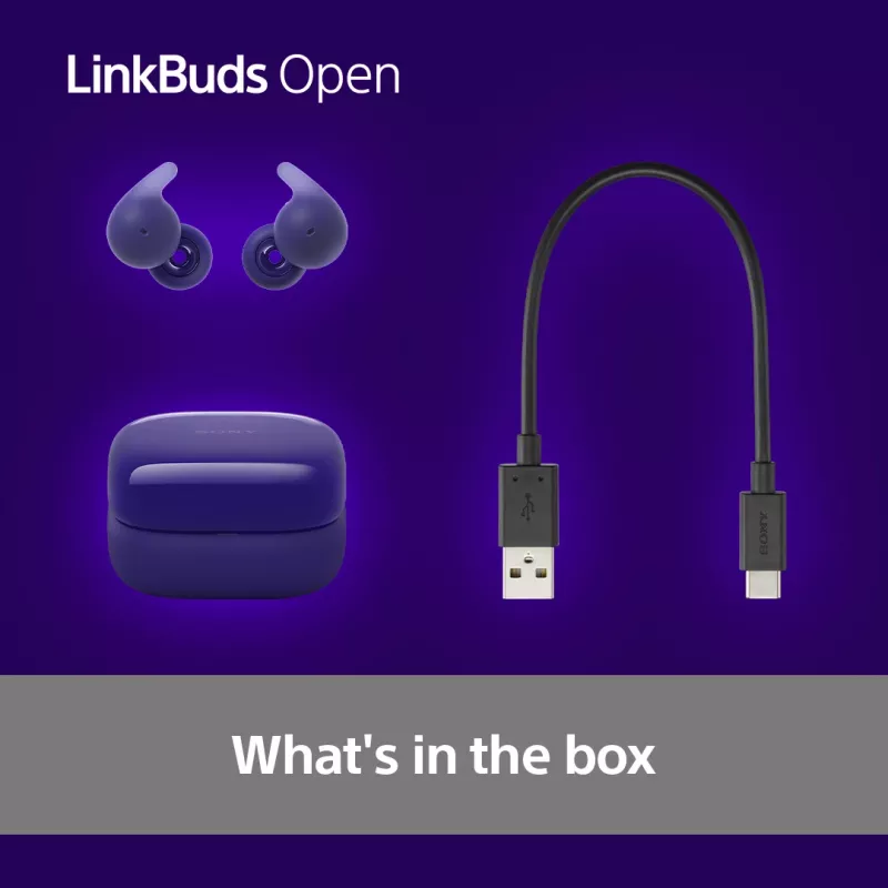 Sony LinkBuds Open WFL910V slúchadlá/headset bezdrôtové in-ear hovory/hudba Bluetooth fialová