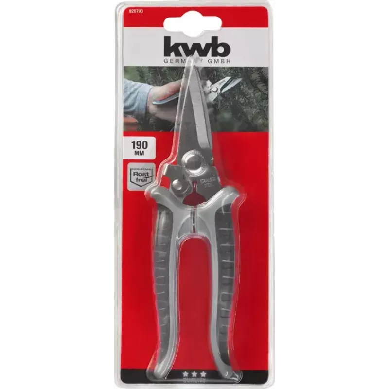 Záhradnícke nožnice KWB 926790 dlhá rukoväť rovná čepeľ 190 mm