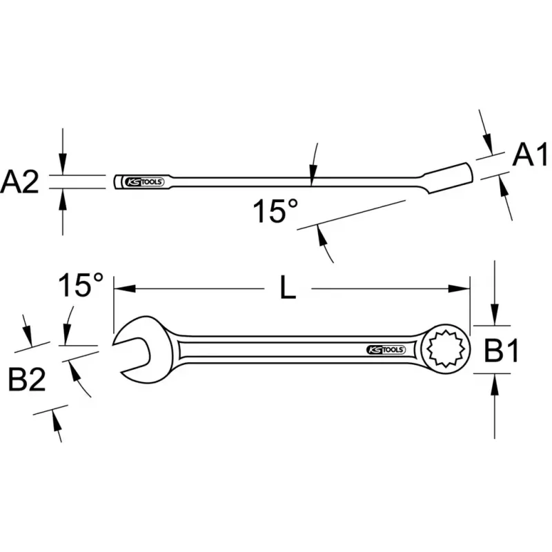 Kombinovaný kľúč KS Tools 517.0610, 10 mm, chróm-vanád, dĺžka 140 mm
