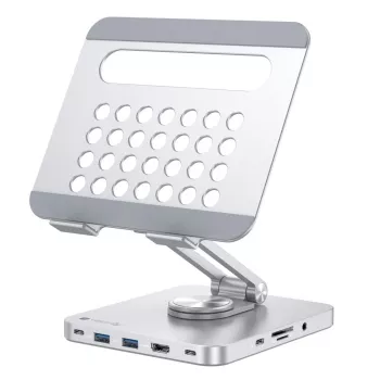 Techly 8-in-1 USB-C hub dokovacia stanica stojan na tablet