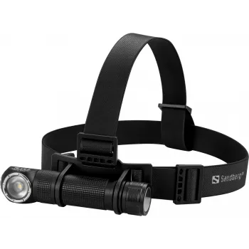 Sandberg čelová lampa 1000 Pro, čelová lampa, čierna, hliník, IP66, LED, 25 lm