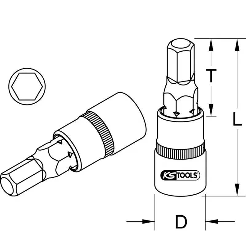 KS Tools 1/4 inch bitová nástrčka imbus, 5 mm (911.1438)