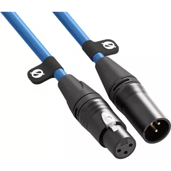 XLR kábel Rode XLR3M-B 3 m — mikrofónny kábel konektor samec na konektor samica, modrý