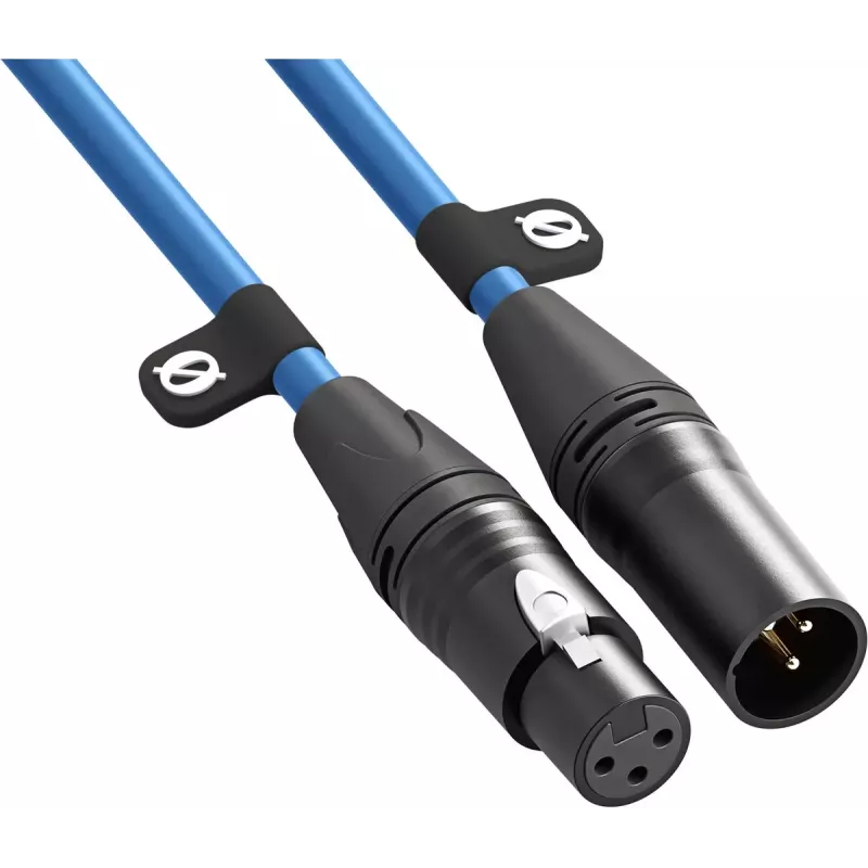 XLR kábel Rode XLR3M-B 3 m — mikrofónny kábel konektor samec na konektor samica, modrý