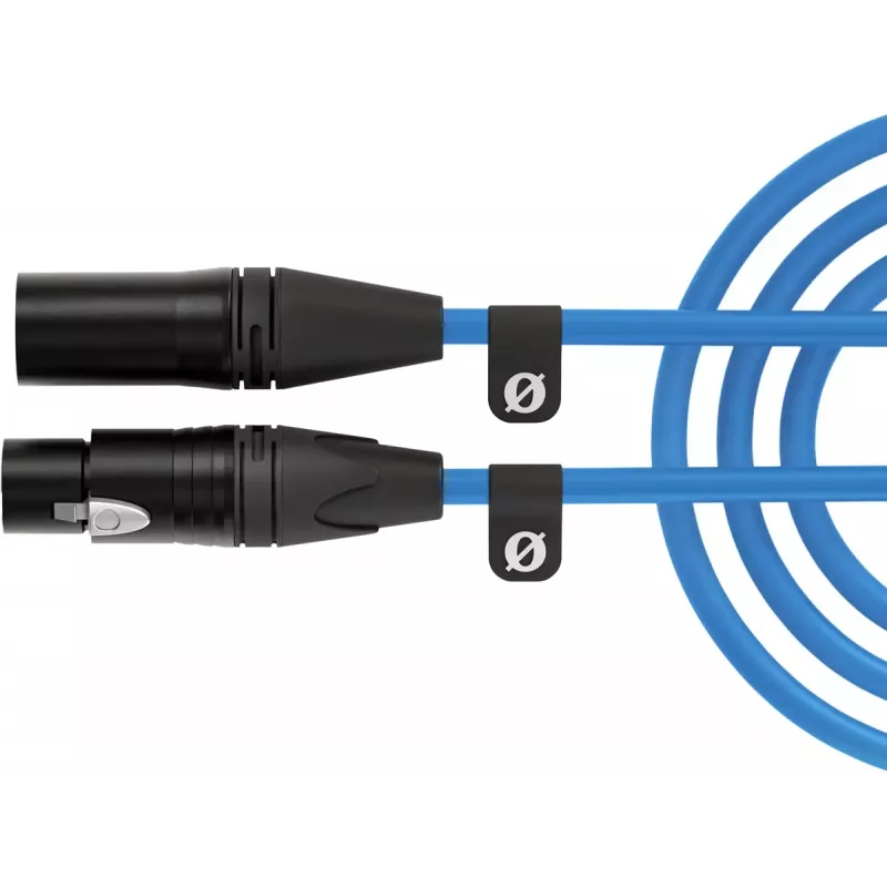 XLR kábel Rode XLR3M-B 3 m — mikrofónny kábel konektor samec na konektor samica, modrý