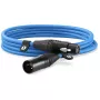 XLR kábel Rode XLR3M-B 3 m — mikrofónny kábel konektor samec na konektor samica, modrý