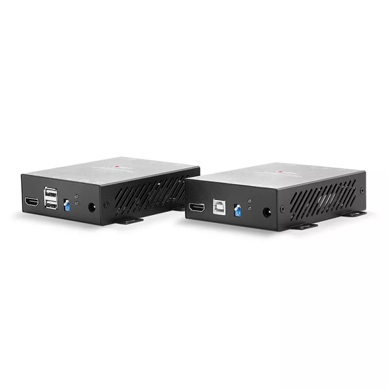 Lindy 300m optický HDMI 4K60 a USB KVM extender, vysielač a prijímač, káblový, 300 m, 3840 x 2160 pixelov, čierna, kov