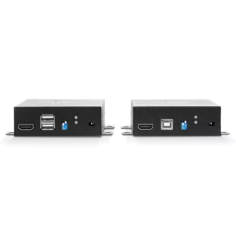Lindy 300m optický HDMI 4K60 a USB KVM extender, vysielač a prijímač, káblový, 300 m, 3840 x 2160 pixelov, čierna, kov