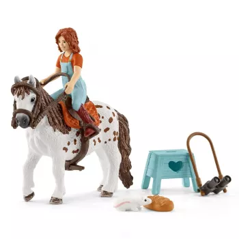 schleich HORSE CLUB Mia & Spotty, kôň s jazdkyňou, kone, 5 rokov, viacfarebné, plast