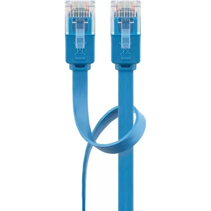 Plochý patch kábel Goobay CAT 6 2 m U/UTP modrý