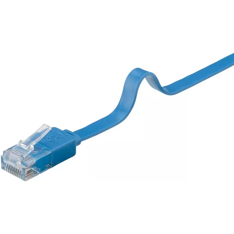 Plochý patch kábel Goobay CAT 6 2 m U/UTP modrý