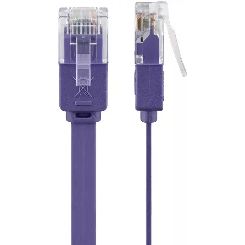Plochý patch kábel Goobay CAT 6 2m U/UTP fialový