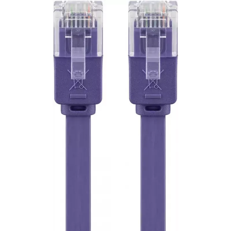 Plochý patch kábel Goobay CAT 6 2m U/UTP fialový