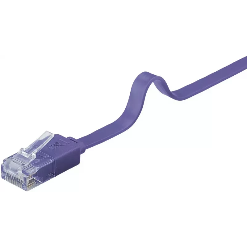 Plochý patch kábel Goobay CAT 6 2m U/UTP fialový