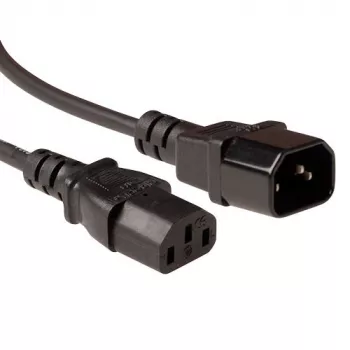 Napájací kábel ACT Powercord LSZH C13 - C14 čierny 3 m