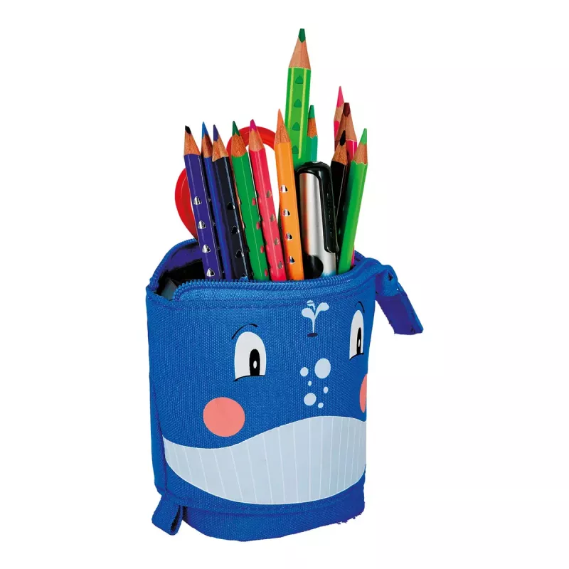 Mäkké peračník Herlitz Whale polyester čierny modrý ružový