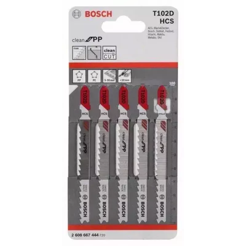 List priamočiarej píly Bosch T 102 D plastový profil 4 mm rozstup zubov
