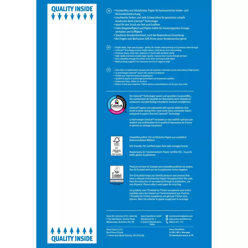 Tlačový papier A4 Avery 90 g/m² 500 listov