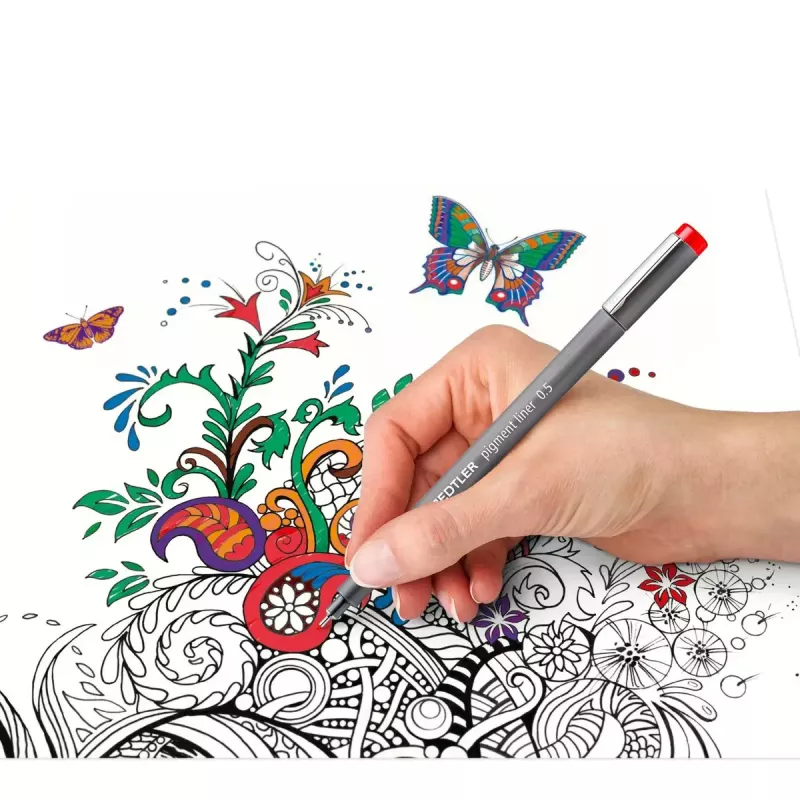 Staedtler Pigment Liner 308 fineliner, 0,5 mm, puzdro so 6 kusmi