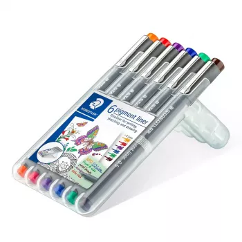 Staedtler Pigment Liner 308 fineliner, 0,5 mm, puzdro so 6 kusmi