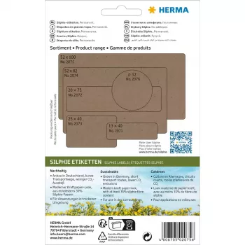 HERMA 2075 samolepiace etikety obdĺžnikové so zaoblenými rohmi permanentné hnedá 72 ks