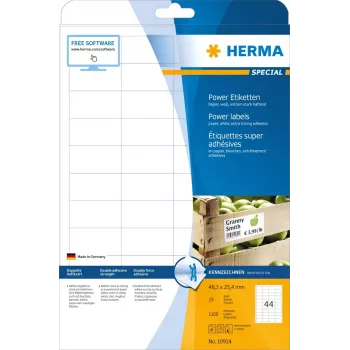 HERMA etikety A4 48,3x25,4 mm biela extra silne lepiace 1100 ks