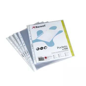 Rexel Premium A4 zakladače otvorené zhora transparentné (100), Legal, transparentné, polypropylén (PP), na výšku, 0,08 mm, 255 mm