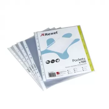Rexel Premium A4 zakladače otvorené zhora transparentné (100), Legal, transparentné, polypropylén (PP), na výšku, 0,08 mm, 255 mm
