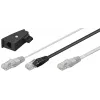Goobay 95286 adaptérový kábel TAE, 2x RJ45 na RJ45 (8P8C) / TAE-F, 3 m, čierna/sivá