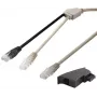 Goobay 95286 adaptérový kábel TAE, 2x RJ45 na RJ45 (8P8C) / TAE-F, 3 m, čierna/sivá
