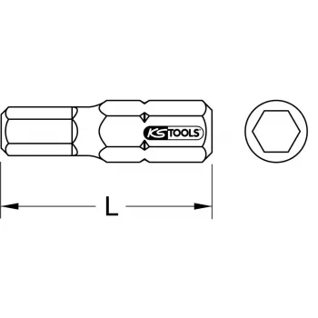 Skrutkovací bit KS Tools 910.2259 Hex nerezová oceľ 25 mm