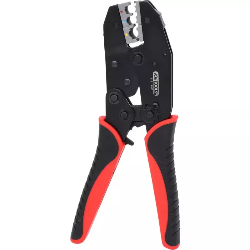 KS Tools 115.1425 lisovacie kliešte na izolované káblové oká, 220 mm