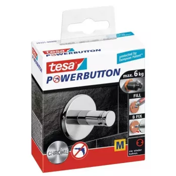 Univerzálny háčik TESA Powerbutton 59321 chróm